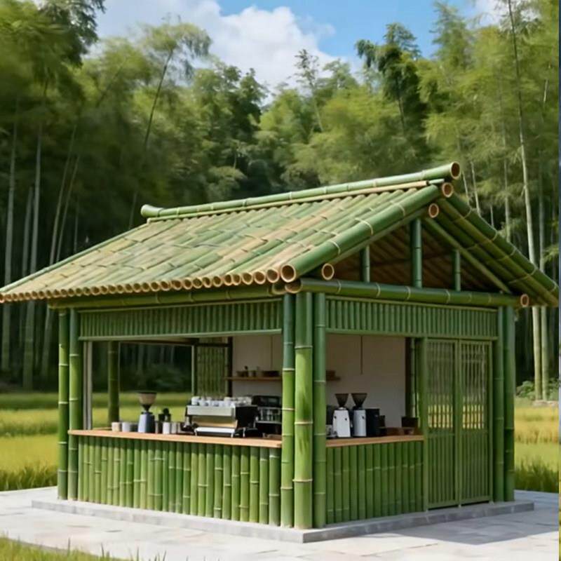 铝合金仿竹凉亭户外别墅庭院花园廊架铝艺新中式园林景观凉亭四角