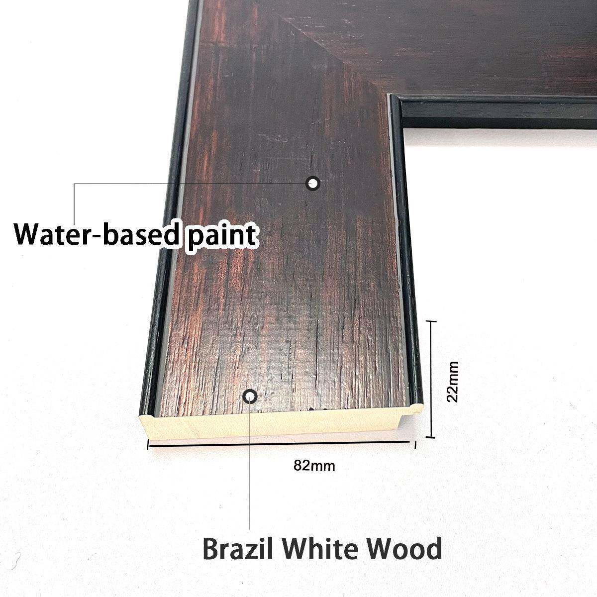 美式实木相框简木约头大线条油框画框装裱自装画展画画框客厅G124