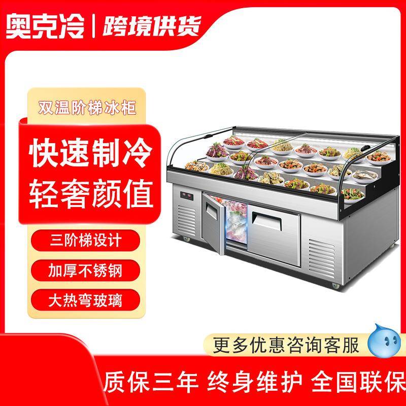 烧烤展示柜商用三阶梯冷藏冷冻保鲜冰柜串串饭店明档点菜柜