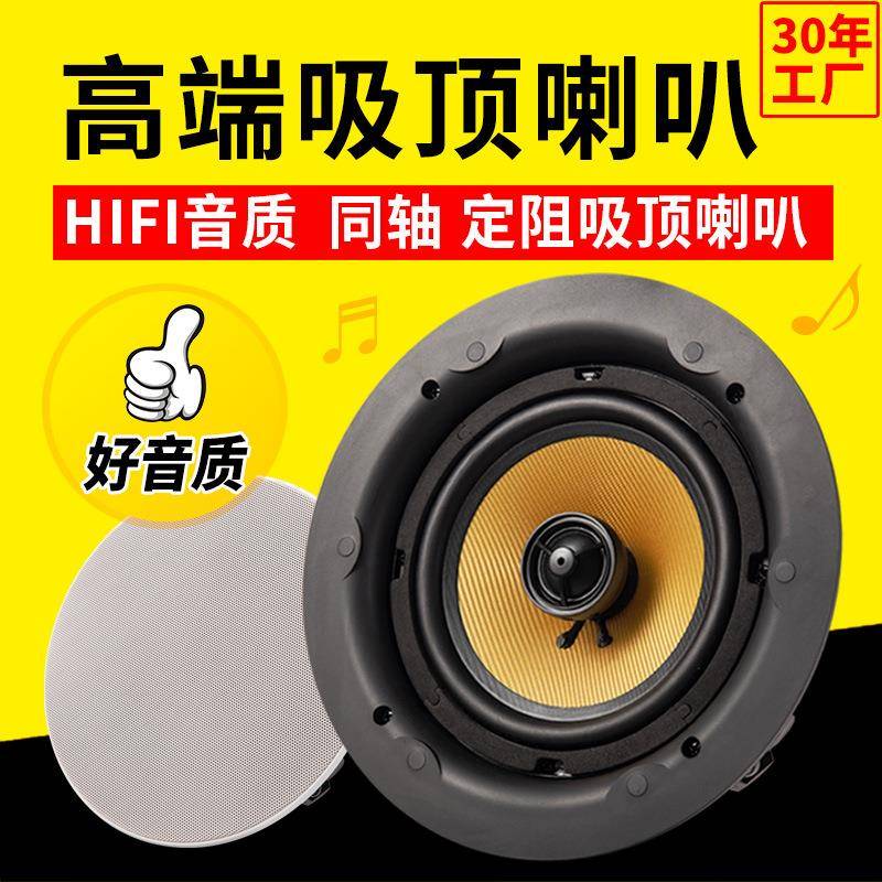 同轴定阻吸顶喇叭 5寸/6寸天花吊顶音响家庭背景音乐 吸顶喇叭