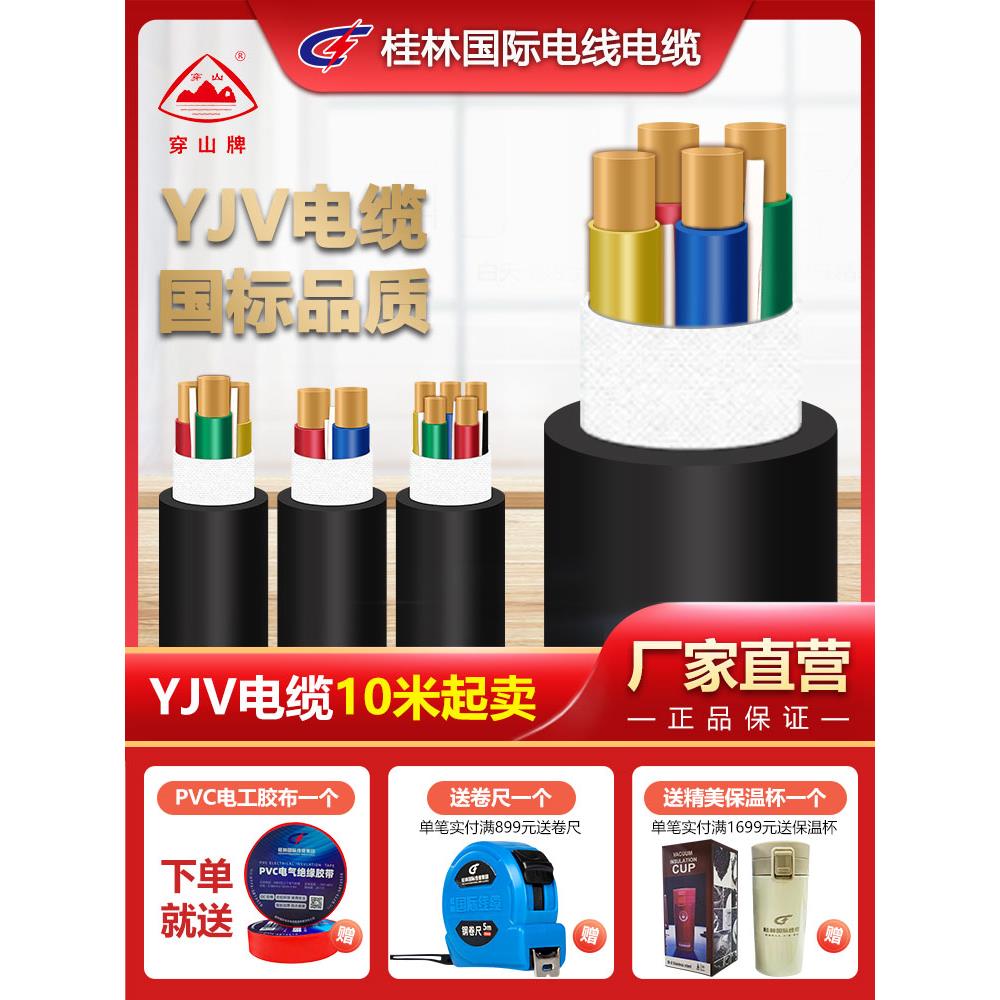 YJV新能源汽车充电线充电桩工程电缆单股铜芯2芯桂林国际电线电缆
