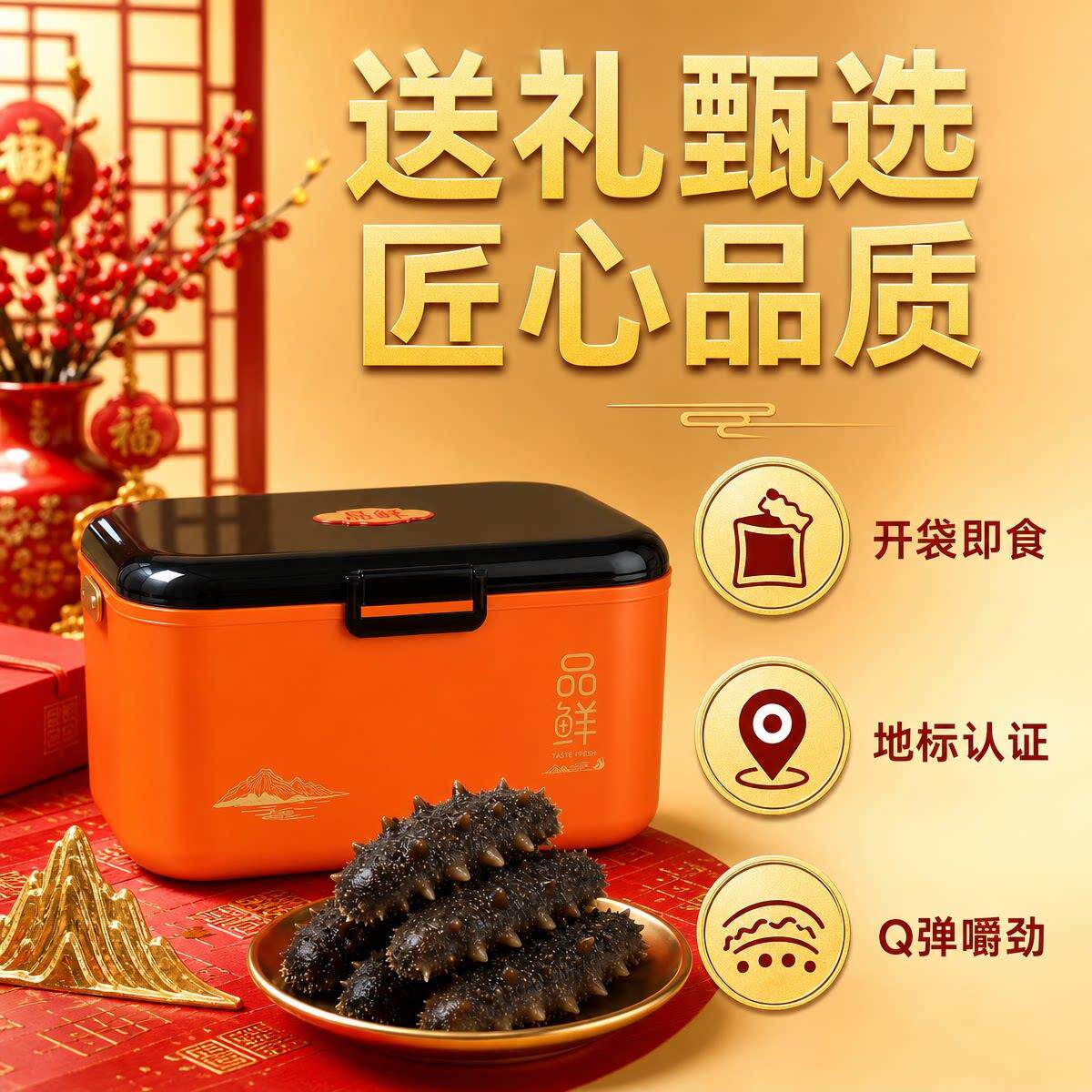 辽参底播即食辽刺参海参鲜活加工非干货即食海生年货礼盒鲜蒸品质