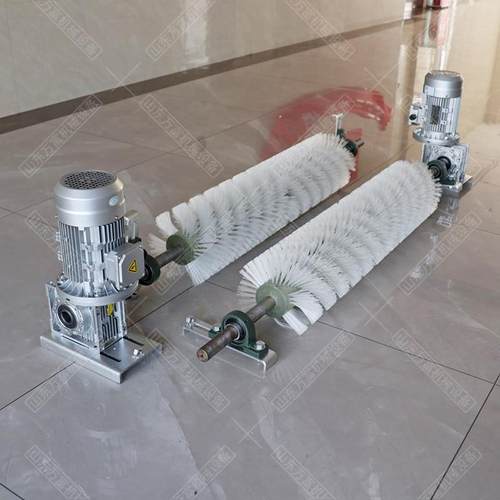矿用电动滚刷清扫器 输送带B1000铝盒钢丝刷耐磨无动力滚刷清扫器