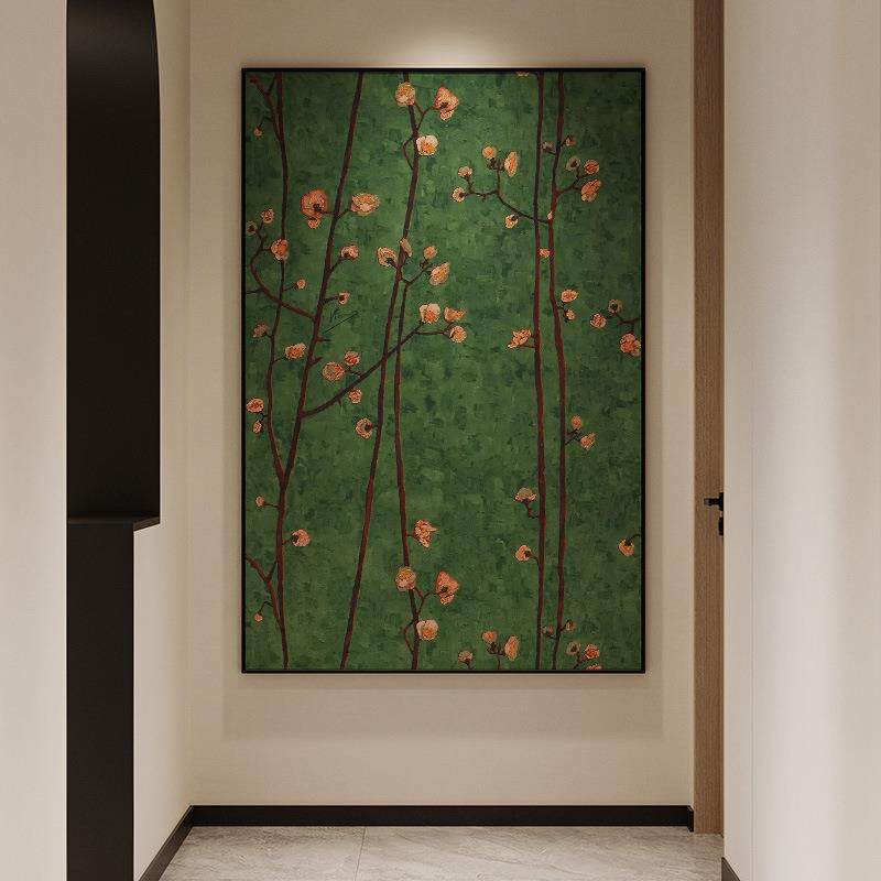 顺丰法式复古墨绿色高级梅花条客厅餐厅手绘油画南洋风玄关走廊装,鲜花速递/花卉仿真/绿植园艺,割草机/草坪机,淘宝优惠券,粉丝福利购,淘宝优惠卷
