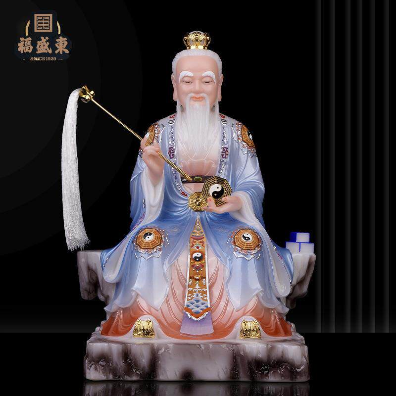 鸿钧老祖神像仿汉白玉太白金星像祖师爷神像三清祖师摆件家用