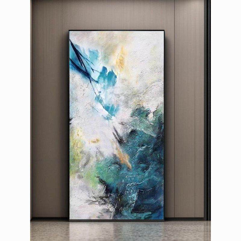 顺丰LT新款手绘玄关肌理油画走廊清色立体现代轻奢过道装饰画抽象