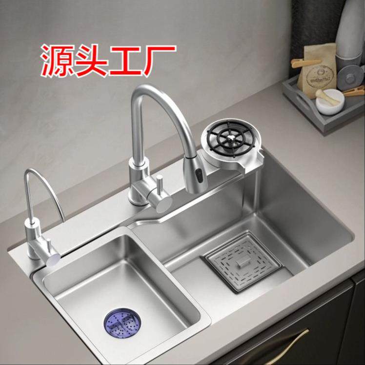加厚不锈钢家用厨房水槽拉丝原色台阶单槽多功能水槽可升级SUS304,鲜花速递/花卉仿真/绿植园艺,割草机/草坪机,淘宝优惠券,粉丝福利购,淘宝优惠卷