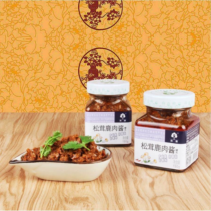 承德特产高端伴手礼森源松茸鹿肉蘑菇酱拌饭酱下饭酱礼盒190gX6灌