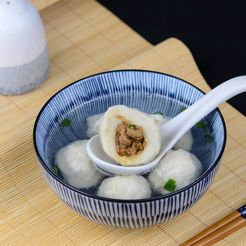 福州手工鱼丸福建小吃长乐漳港丽勇鱼丸火锅食材烤鱼丸爆汁鱼丸