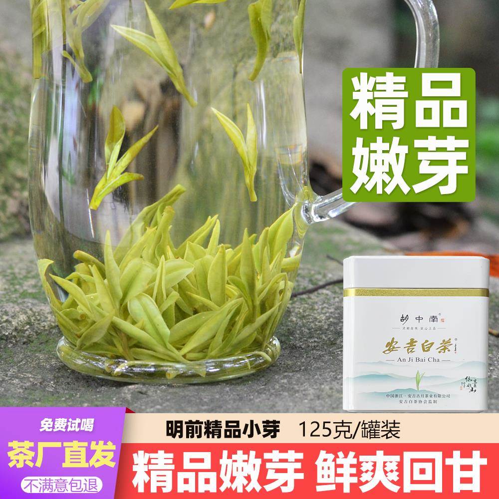 2025年新安吉白茶正宗珍稀高山正品茶叶级嫩芽明前精品125g罐装