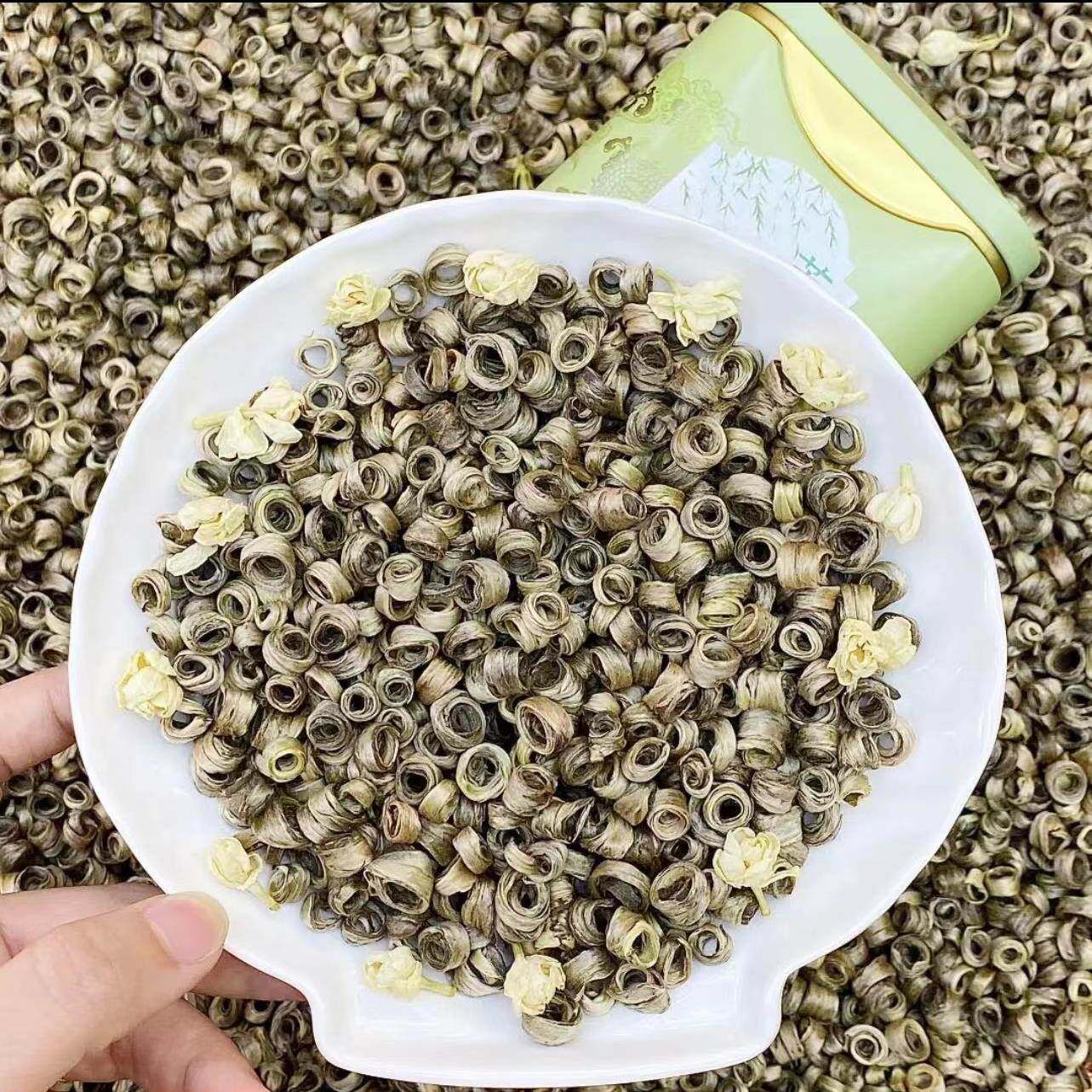 正装 特级茉莉女儿环单环茉莉花茶2023新茶叶浓香型散装罐装