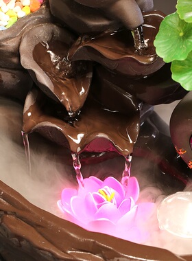 流水招财摆件茶壶循环水客厅生财创意家居水景办公室桌面开业礼品