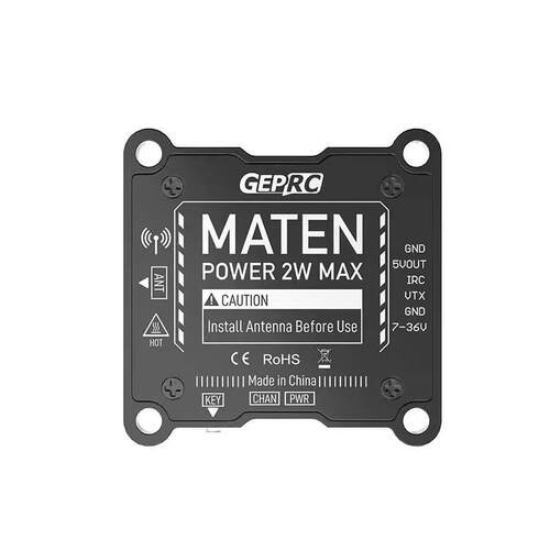 GEPRC格普 MATEN 1.2G 2W VTX 穿越机图传 散热信号稳定OSD调参