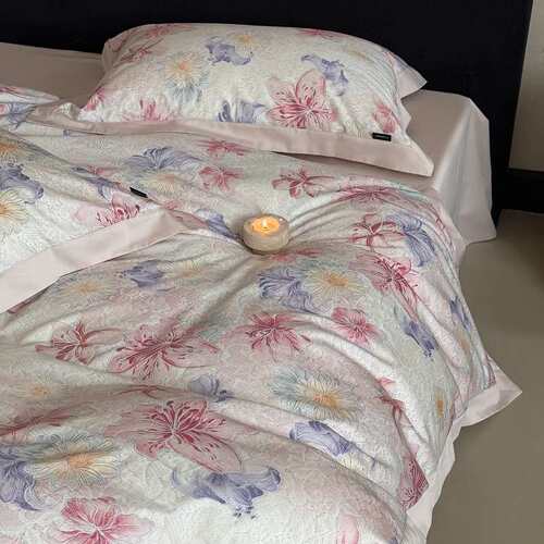 油画风100S长绒棉数码印花四件套浪漫花卉被套四季可用纯棉床品
