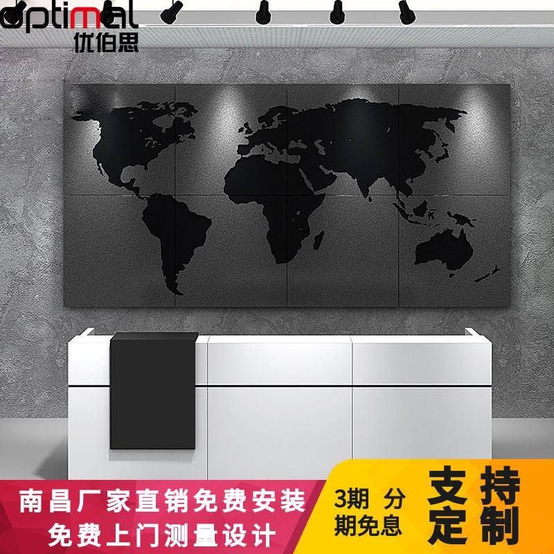 南昌公司前台办公桌接待台简约现代办公室咨询桌收银吧台迎宾台长