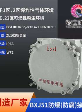 源头厂家规格齐全接线箱BXJ51系列防爆防腐铝合金ExdllC接线箱