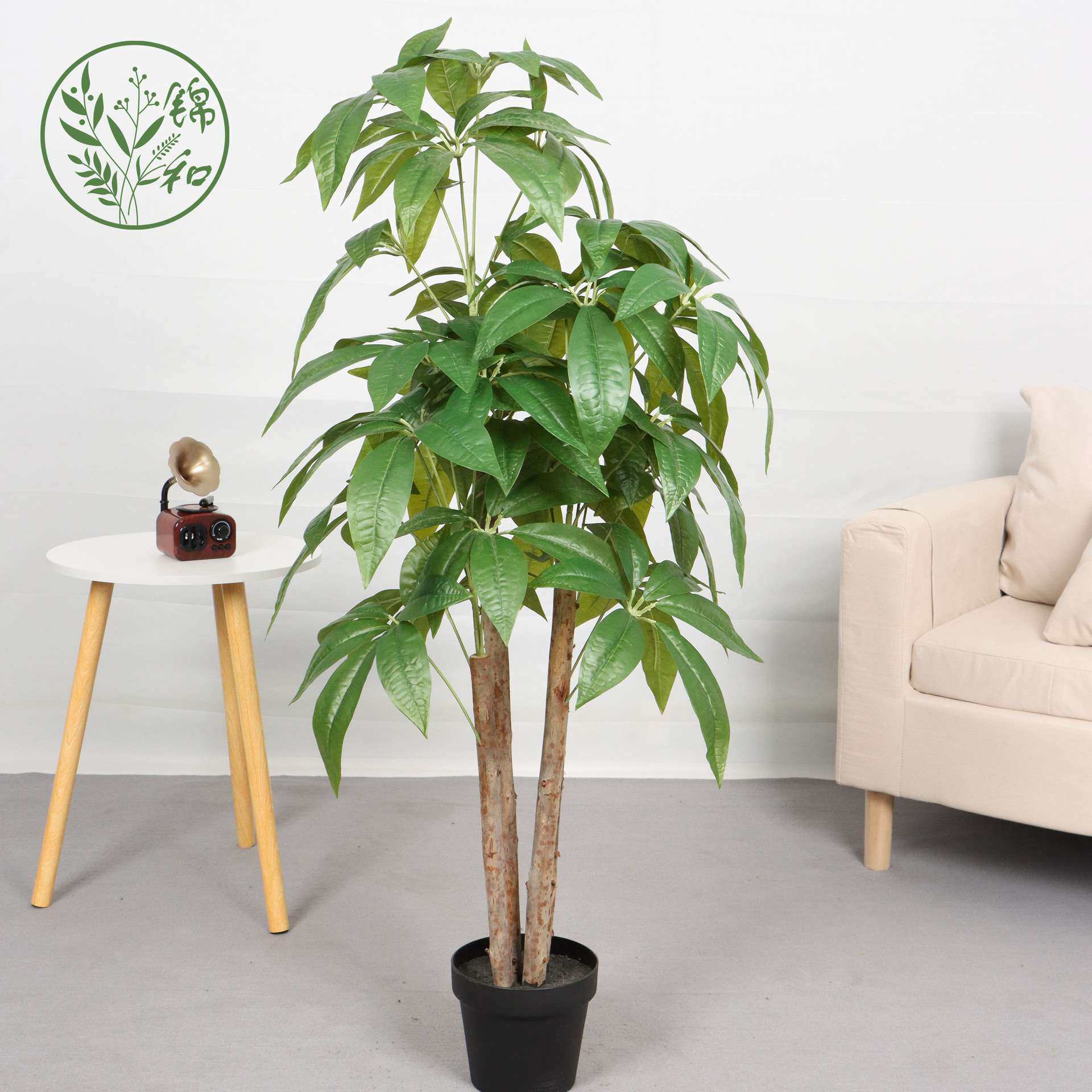 仿真发财树塑胶叶真树杆植物落地盆栽树客厅室内花装饰假绿植盆景