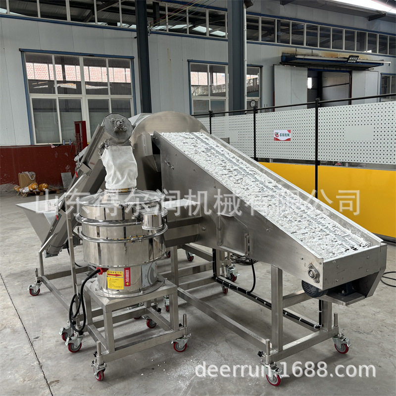 鲜切莲藕片油炸机 藕夹上浆裹粉机 食品加工设备厂家 技术成熟