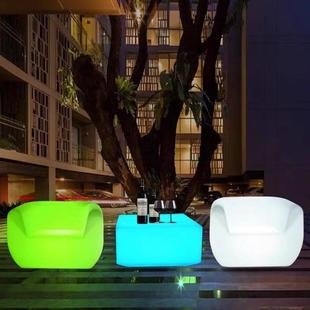 夜店发光方形茶几卡座室内酒吧台桌子露营餐桌椅娱乐单人沙发凳子