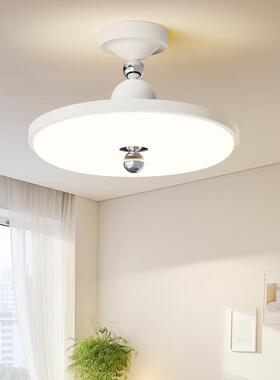 奶油风现代简约卧室吊灯全光谱LED护眼主卧灯圆形2025年新款房间