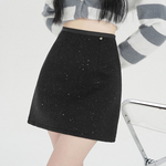 实拍毛呢半身裙子女装冬季2024年新款a字短裙高腰小个子包臀爆款