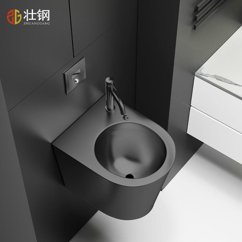 酒吧KTV卫生间挂墙式英雄呕吐池304不锈钢感应呕吐盆醉酒后漱口盆