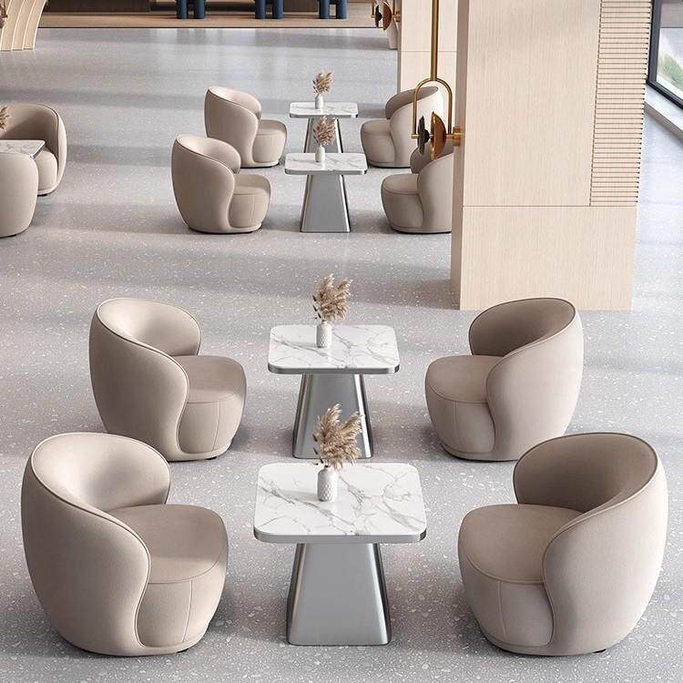 轻奢网红洽谈桌椅组合休息区一桌两椅酒店大厅售楼处商务接待沙发