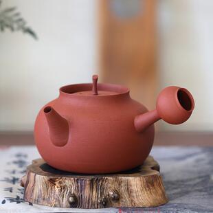 纯制砂铫粗陶煮茶壶原矿土朱泥烧水壶炉复古电陶炉煮茶器陶瓷壶