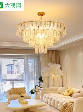 客厅吊灯法式简约水晶吊灯餐厅主卧室灯具组合轻奢客厅主灯Z413