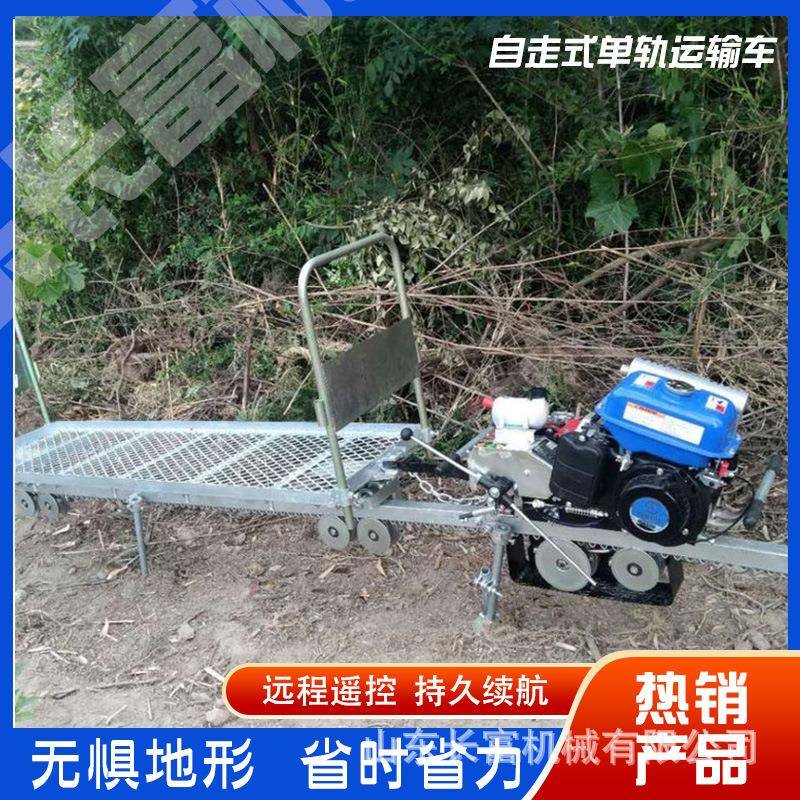 果园单轨运输车 上山下山自走式遥控轨道车果园搬运轨道车