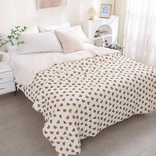 A类纯棉绉绉纱布豆豆被秋冬暖气被可水洗大豆纤维全棉加厚双人被