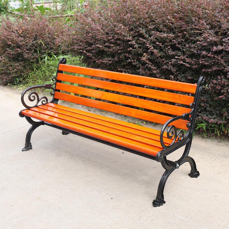 新款户外带靠背木公园椅户外带靠背防腐木公园椅子公园长凳椅子