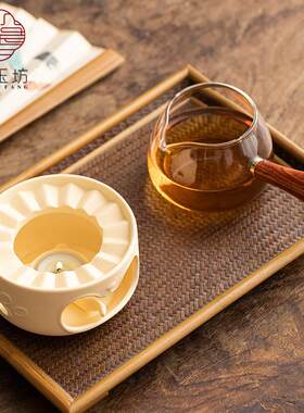 馨玉坊日式萌猫小型温茶炉蜡烛围炉煮茶炉茶水保温底座公杯温茶器