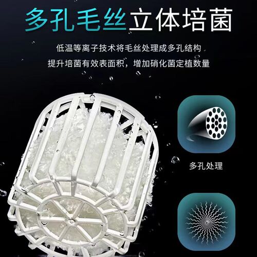 优菌库7PLUS鱼缸过滤材料硝化细菌屋培养石生化棉培菌陶瓷环滤材
