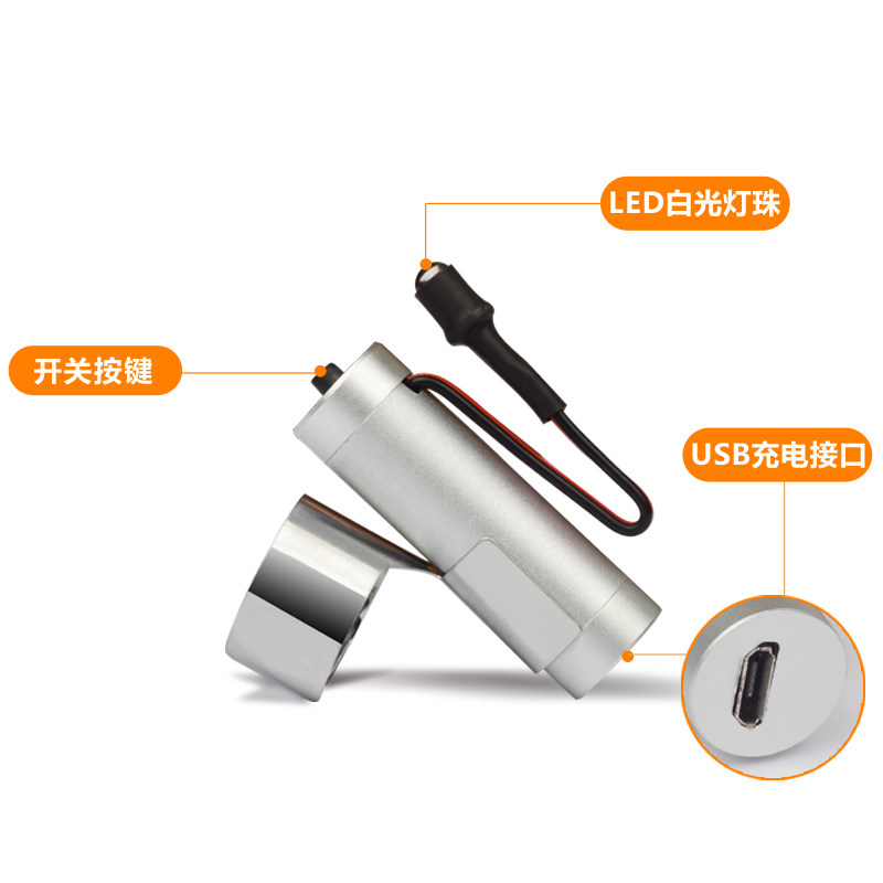 专业采耳聚光拇指灯充电手握灯指灯掏耳朵工具挖耳朵灯发光技师用