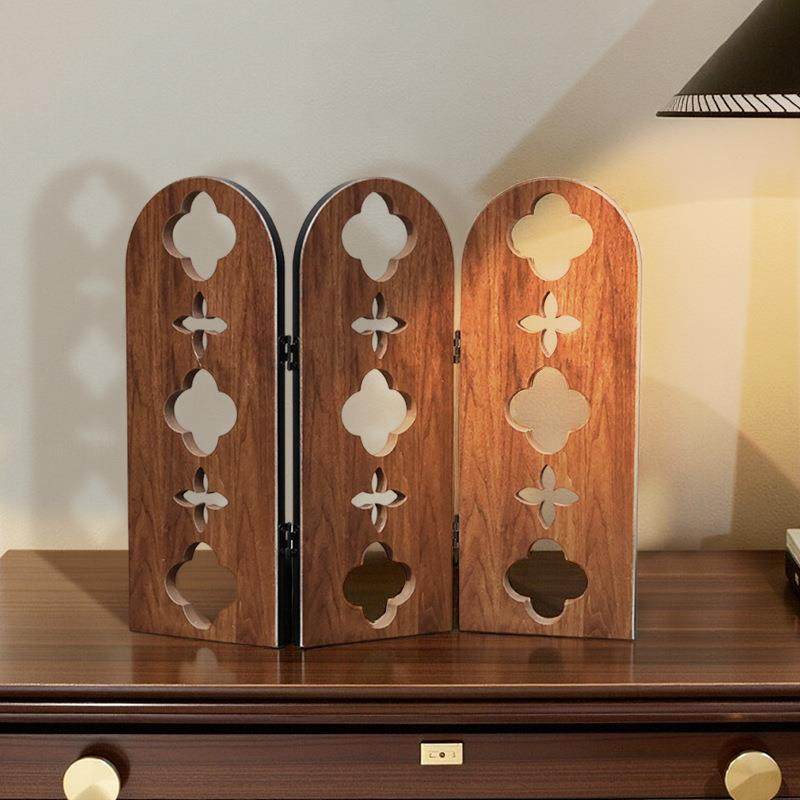 中古风桌面装饰品木纹三联小屏风电视柜复古摆件餐边柜创意摆台画,鲜花速递/花卉仿真/绿植园艺,割草机/草坪机,淘宝优惠券,粉丝福利购,淘宝优惠卷