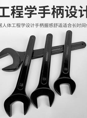 虎工重型单头开口呆扳手黑色死口长手柄叉扳41-46-50-55-60-65mm