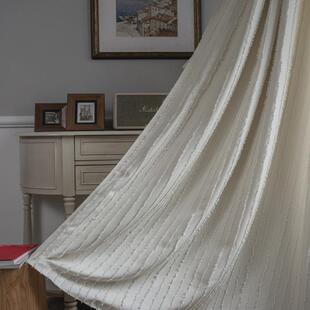 乐轩秀卧室窗帘成品加厚剪毛免打孔轻奢半遮光飘窗帘抹茶绿