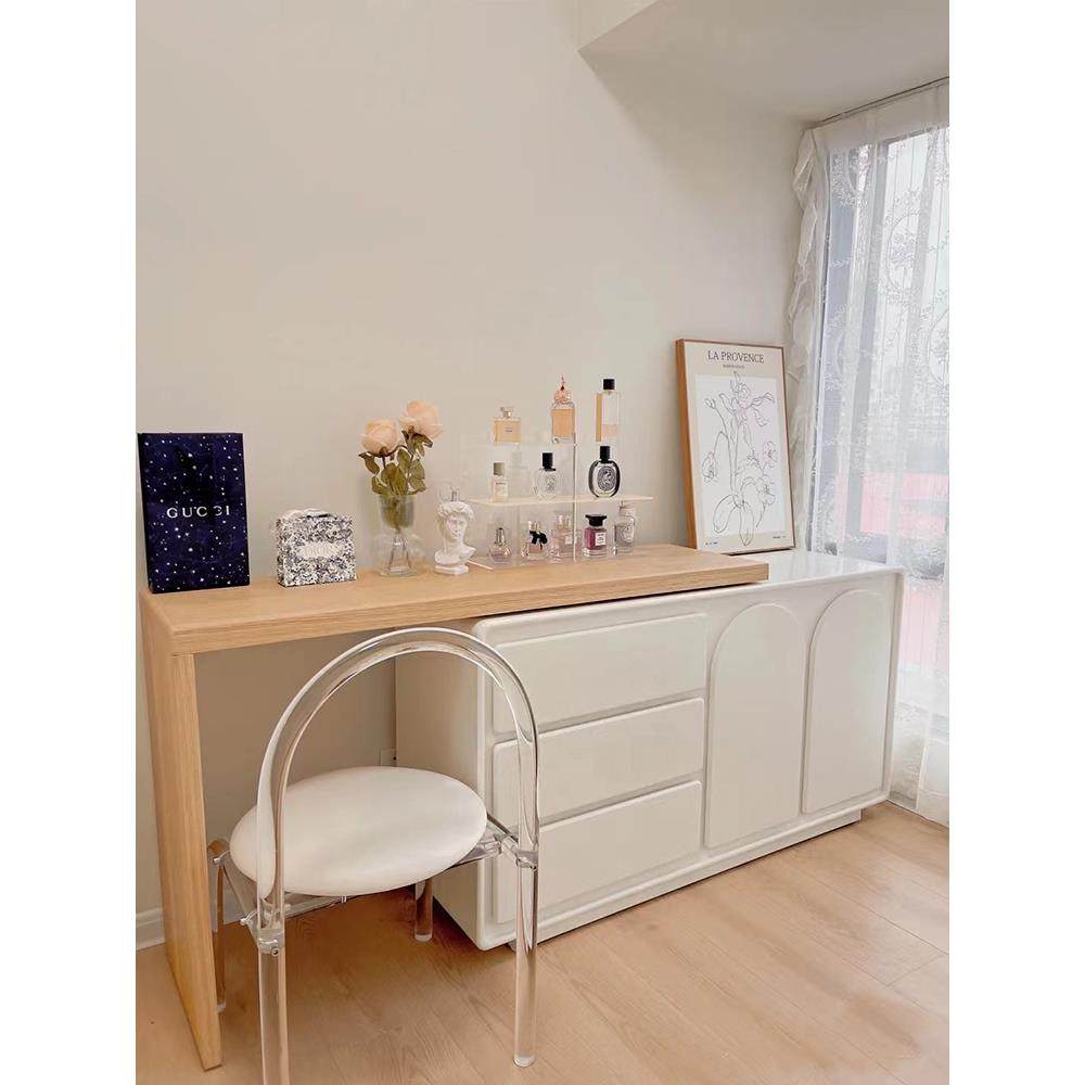 法式奶油风梳妆台斗柜一体实木转角书桌卧室简约现代感化妆桌,鲜花速递/花卉仿真/绿植园艺,割草机/草坪机,淘宝优惠券,粉丝福利购,淘宝优惠卷