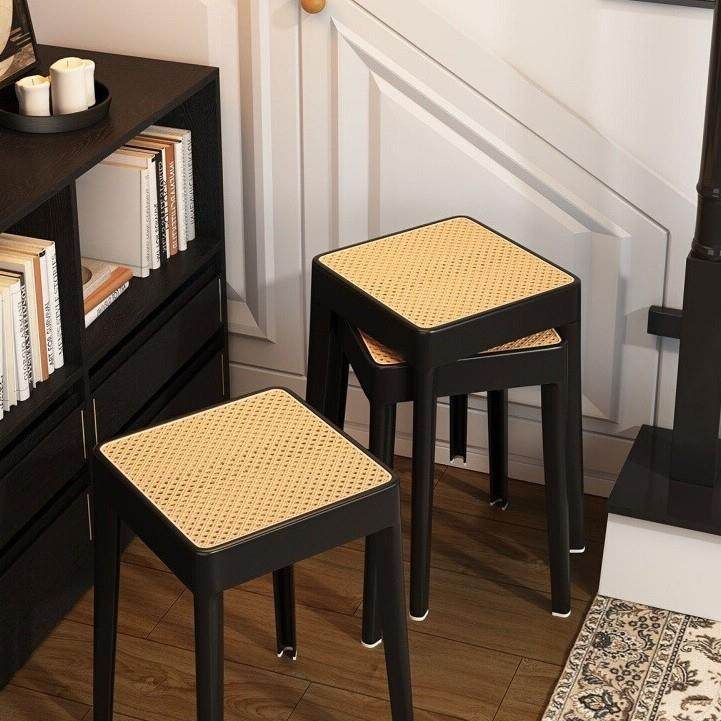 塑料藤编凳子家用加厚可叠放中古高板凳结实耐用客厅餐桌备用椅子,鲜花速递/花卉仿真/绿植园艺,割草机/草坪机,淘宝优惠券,粉丝福利购,淘宝优惠卷