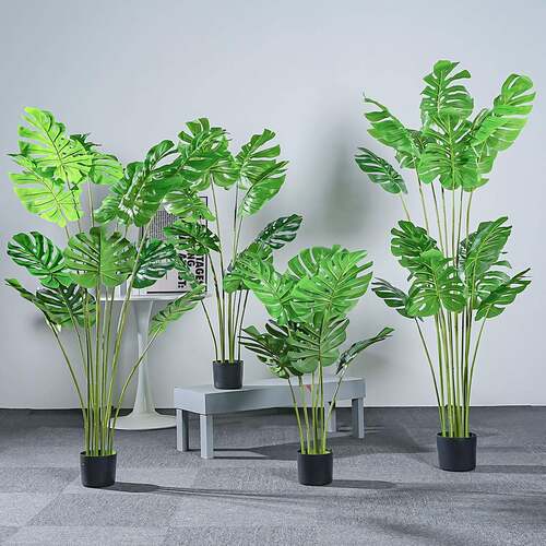 龟背竹龟背叶仿真绿植大型装饰摆件客厅室内落地盆栽仿生植物树
