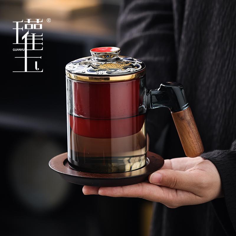 加厚高硼硅玻璃旅行套装便携式户外功夫过滤分离泡茶壶家用办公杯