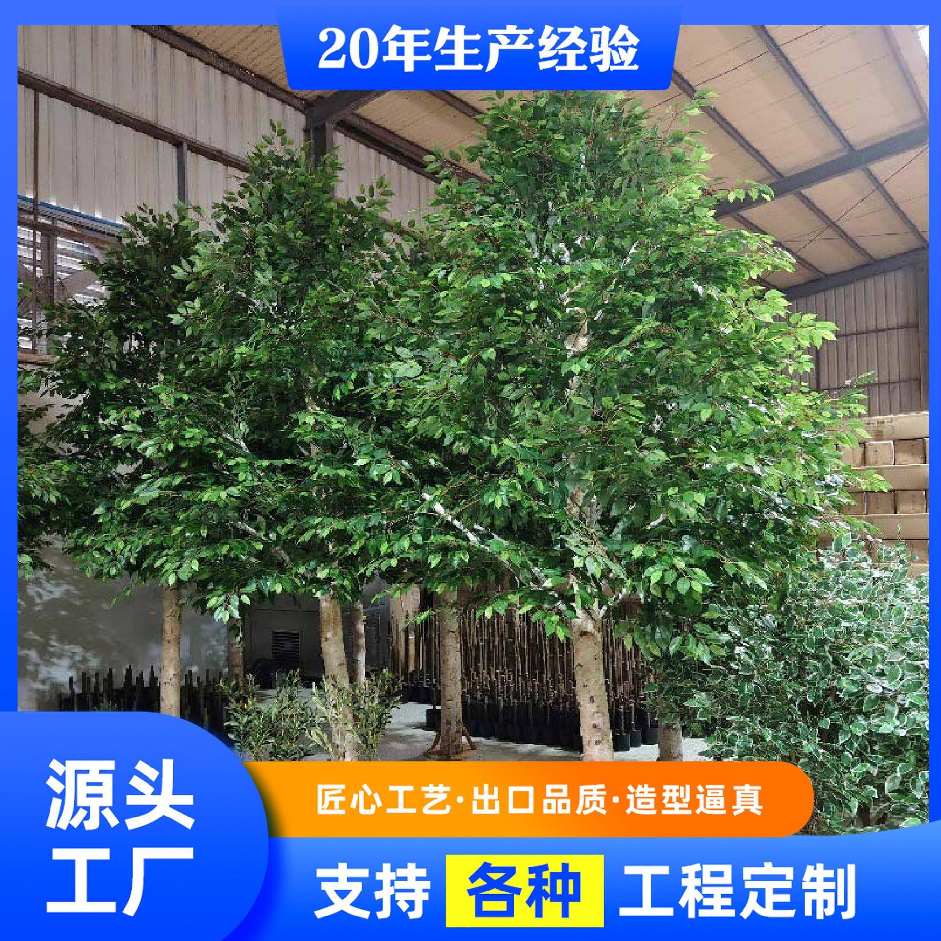 仿真白桦树网红背景树室内造型装饰树园区绿化景观厂家真树叶