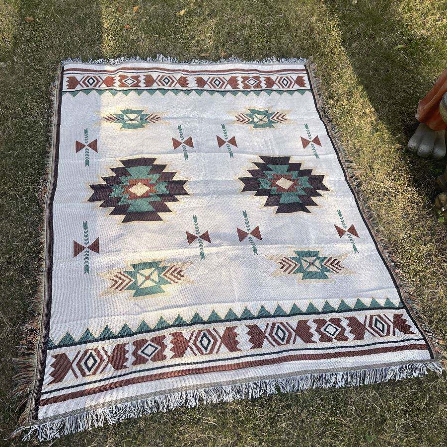 苏克雷针织线毯沙发巾全盖布艺四季全棉毯子老虎椅双人沙发毯桌布