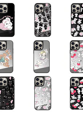 CALG黑色顽皮兔兔适用苹果手机壳iphone11 12 13 14 15 16 17promax新款外壳高级感小众磁吸2025网红爆款