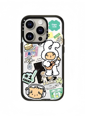 CALG黑色黄油音乐小狗适用苹果手机壳iphone11 12 13 14 15 16 17promax新款外壳高级感小众磁吸2025网红爆款