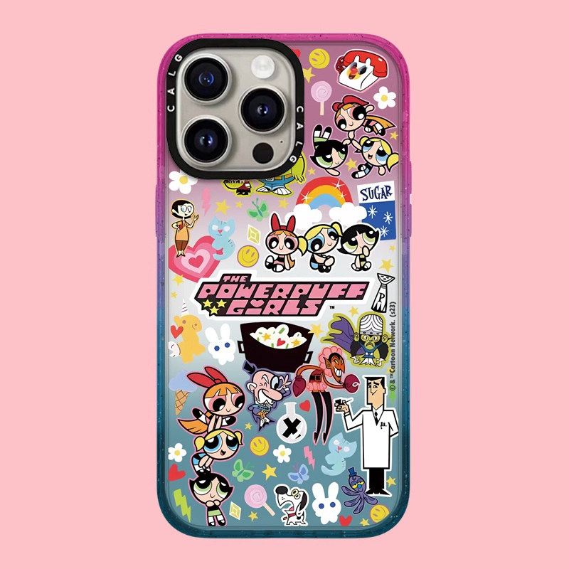 CALG棉花糖飞天小女警贴纸适用苹果手机壳iphone13 14 15 16 17promax新款外壳高级感小众磁吸2025网红爆款