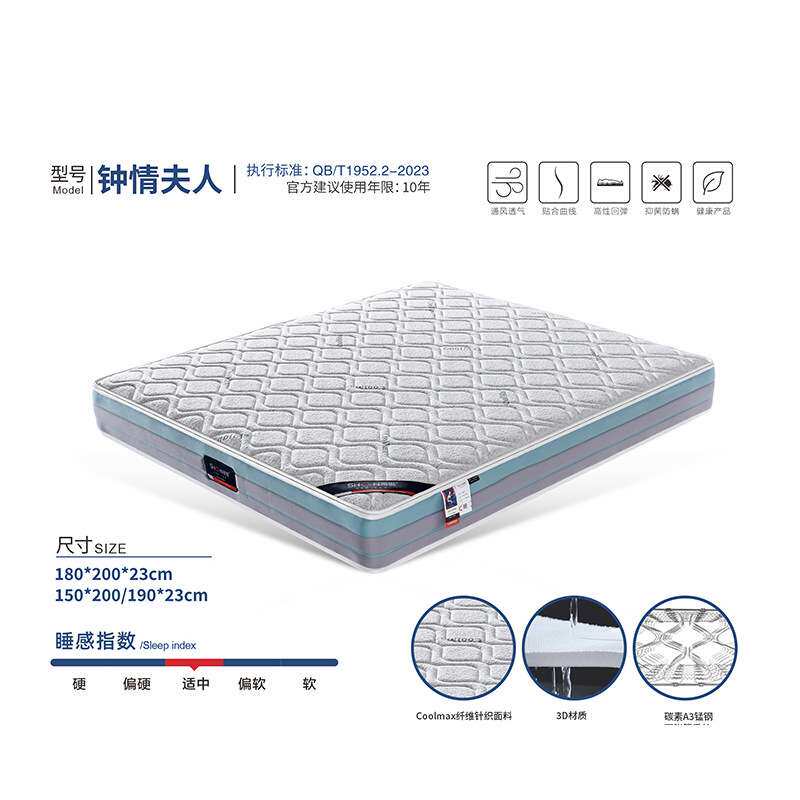 弹簧床垫经济型软硬两用20cm厚1.5米席1.8m梦思乳胶椰棕家用天然