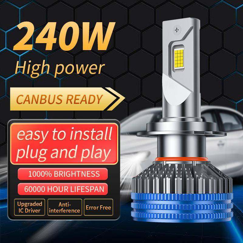 双铜管汽车led大灯h4灯泡h11汽车灯h7led灯大功率专用led汽车大灯