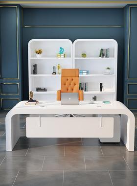 老板桌简约现代烤漆大班台时尚经理桌办公桌家用电脑桌椅组合家具